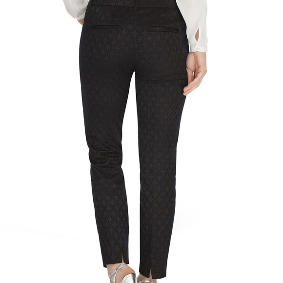Black Jacquard Slim Ankle Pants by WHBM - Picture 2 of 6
